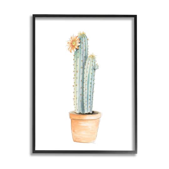 Stupell Industries Flowering Cactus Pop Minimal Southwestern Tones in Frame Wall Art